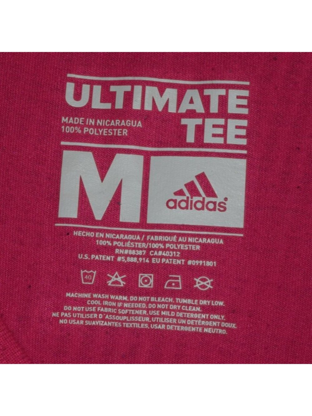 ADIDAS ULTIMATE TEE Women's Sz M V-Neck T-SHIRT - Picture 3 of 5